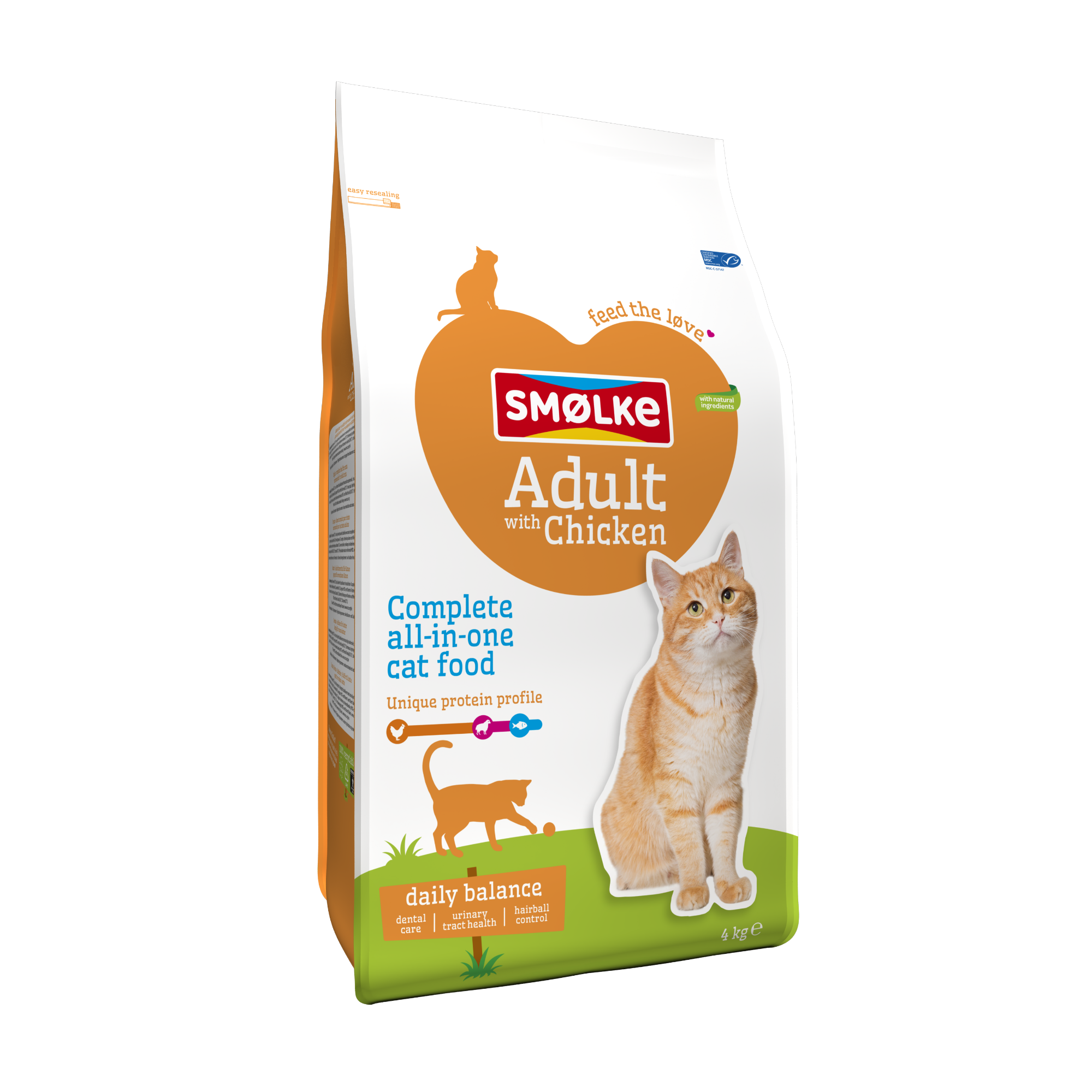 Kat Adult met kip